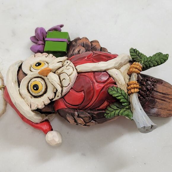 Jim Shore Heartwood Creek Santa Owl Ornament Hand Painted Holiday Christmas Tree - Picture 9 of 11